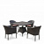 Обеденный комплект плетеной мебели T190B/Y350A-W53 Brown (4+1)